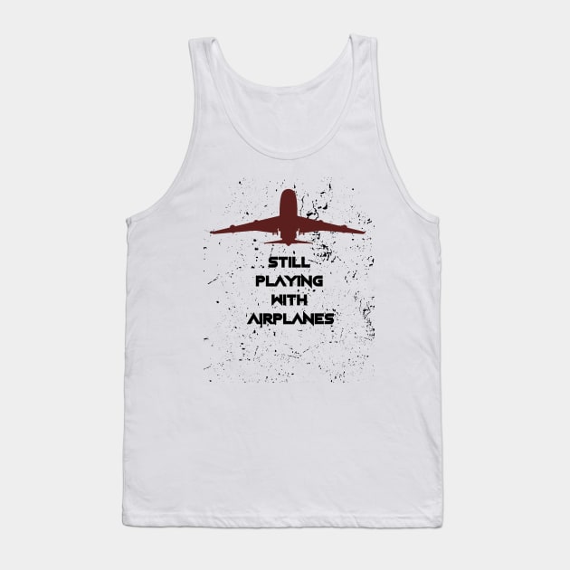 With Airplanes Pilot Men Women Tank Top by macshoptee